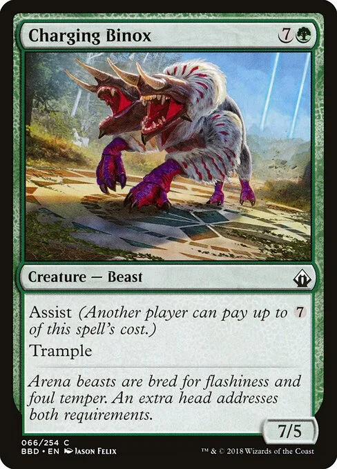 Charging Binox, carta Magic di tipo Creature — Beast illustrata da Jason Felix