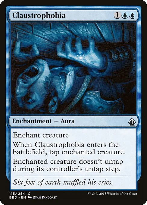 Claustrophobia, carta Magic di tipo Enchantment — Aura illustrata da Ryan Pancoast