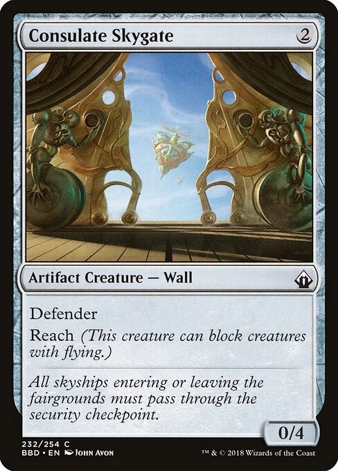 Consulate Skygate, carta Magic di tipo Artifact Creature — Wall illustrata da John Avon