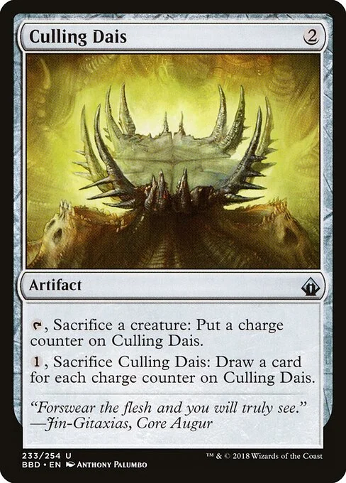 Culling Dais, carta Magic di tipo Artifact illustrata da Anthony Palumbo