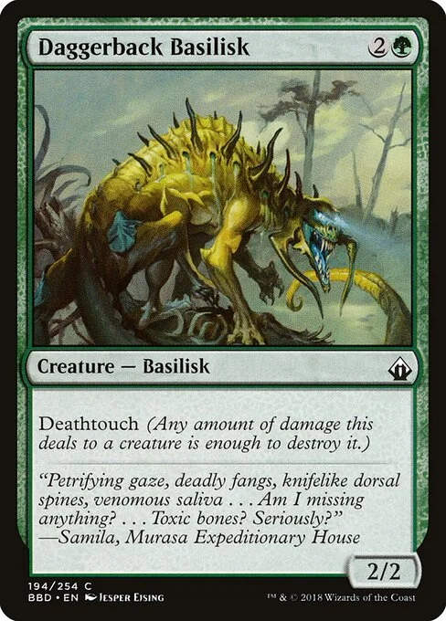 Daggerback Basilisk, carta Magic di tipo Creature — Basilisk illustrata da Jesper Ejsing
