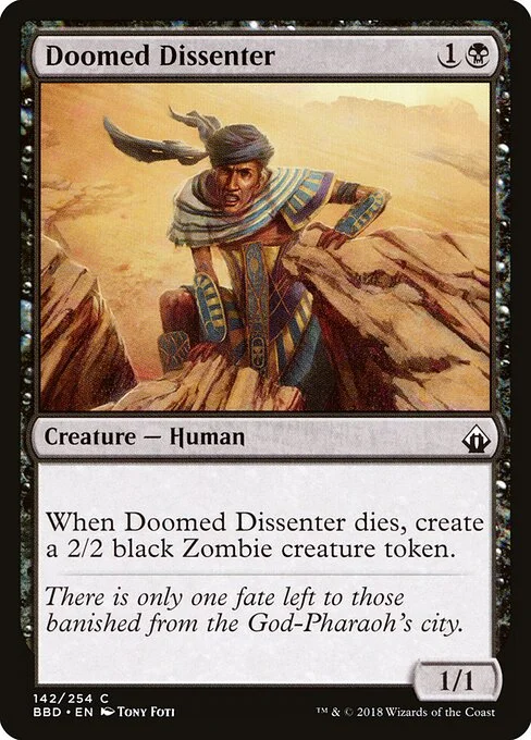 Doomed Dissenter, carta Magic di tipo Creature — Human illustrata da Tony Foti