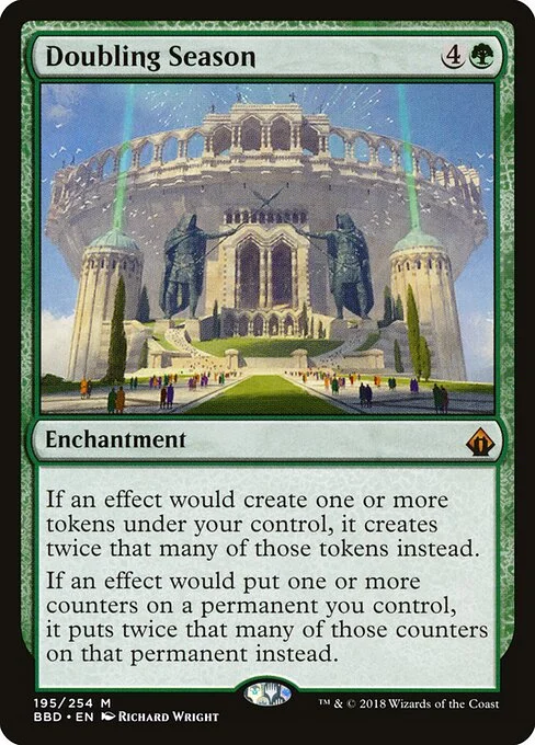 Doubling Season, carta Magic di tipo Enchantment illustrata da Richard Wright