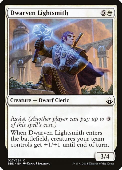 Dwarven Lightsmith, carta Magic di tipo Creature — Dwarf Cleric illustrata da Craig J Spearing