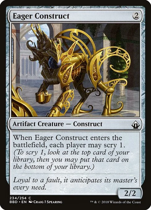 Eager Construct, carta Magic di tipo Artifact Creature — Construct illustrata da Craig J Spearing