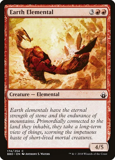 Earth Elemental, carta Magic di tipo Creature — Elemental illustrata da Anthony S. Waters