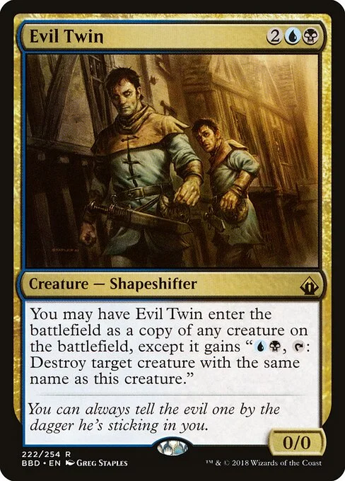 Evil Twin, carta Magic di tipo Creature — Shapeshifter illustrata da Greg Staples