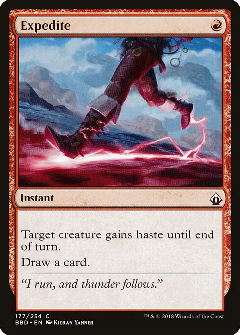 Expedite, carta Magic di tipo Instant illustrata da Kieran Yanner