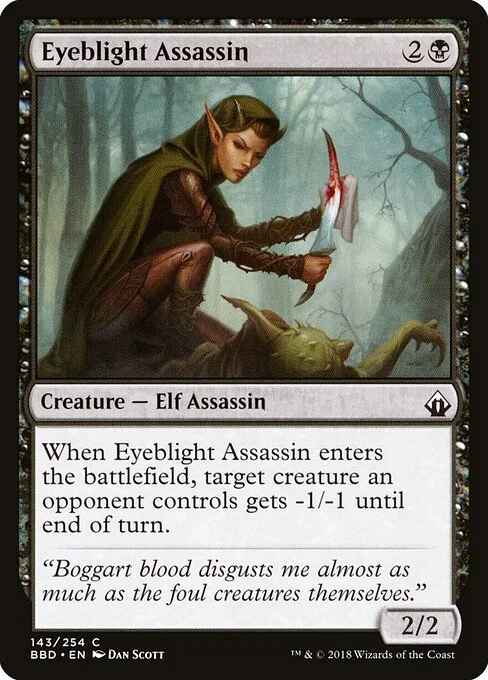 Eyeblight Assassin, carta Magic di tipo Creature — Elf Assassin illustrata da Dan Murayama Scott