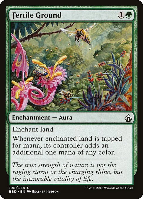 Fertile Ground, carta Magic di tipo Enchantment — Aura illustrata da Heather Hudson
