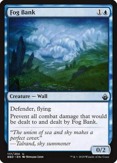 Fog Bank, carta Magic di tipo Creature — Wall illustrata da Howard Lyon