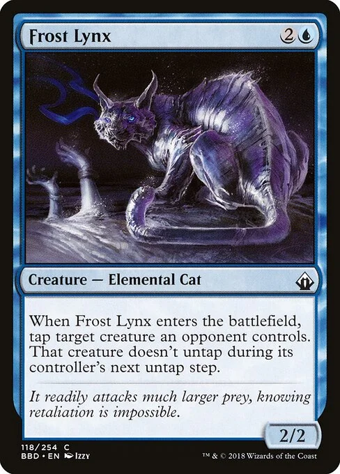 Frost Lynx, carta Magic di tipo Creature — Elemental Cat illustrata da Izzy