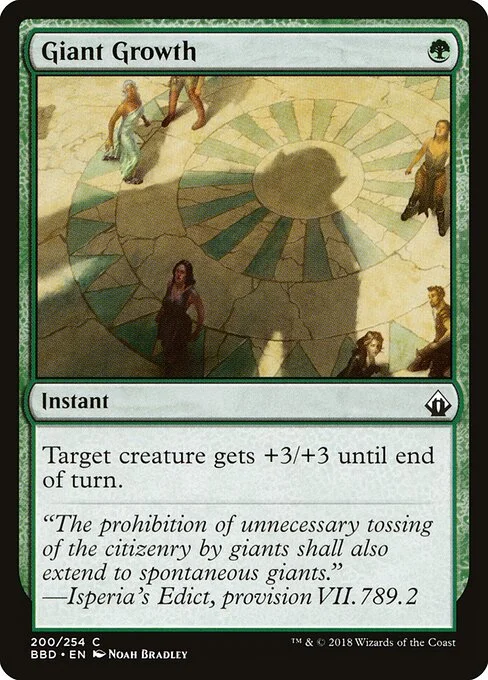 Giant Growth, carta Magic di tipo Instant illustrata da Noah Bradley