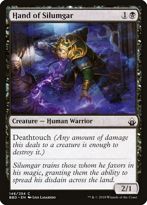 Hand of Silumgar, carta Magic di tipo Creature — Human Warrior illustrata da Lius Lasahido