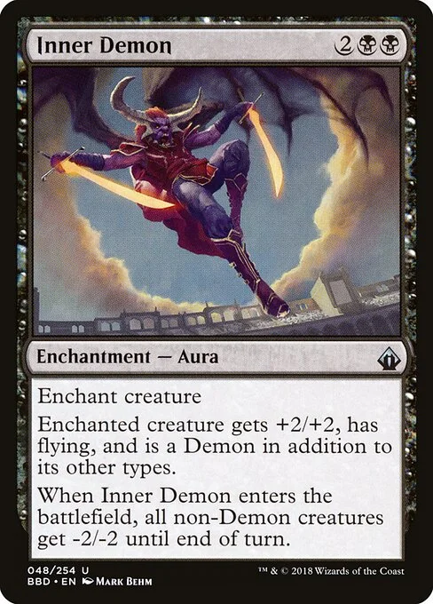 Inner Demon, carta Magic di tipo Enchantment — Aura illustrata da Mark Behm