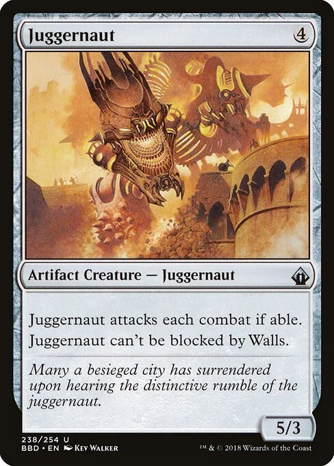 Juggernaut, carta Magic di tipo Artifact Creature — Juggernaut illustrata da Kev Walker