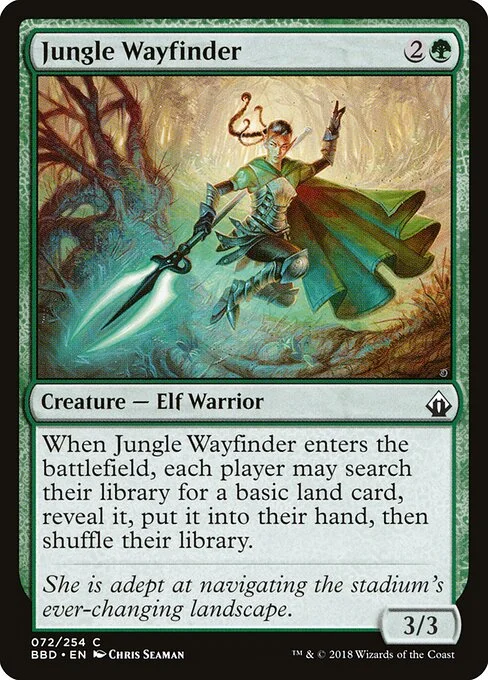 Jungle Wayfinder, carta Magic di tipo Creature — Elf Warrior illustrata da Chris Seaman