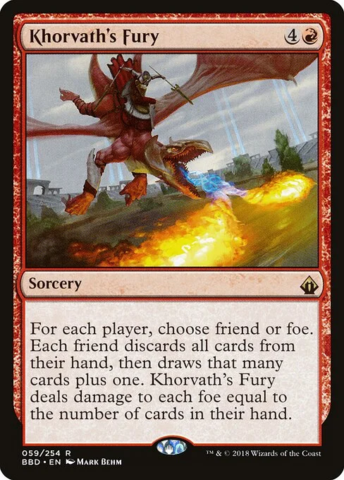 Khorvath's Fury, carta Magic di tipo Sorcery illustrata da Mark Behm