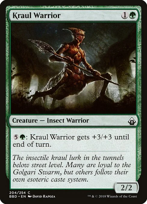 Kraul Warrior, carta Magic di tipo Creature — Insect Warrior illustrata da David Rapoza