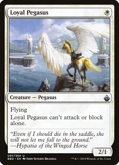 Loyal Pegasus, carta Magic di tipo Creature — Pegasus illustrata da John Severin Brassell