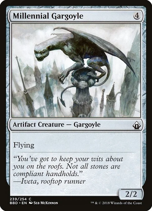 Millennial Gargoyle, carta Magic di tipo Artifact Creature — Gargoyle illustrata da Seb McKinnon