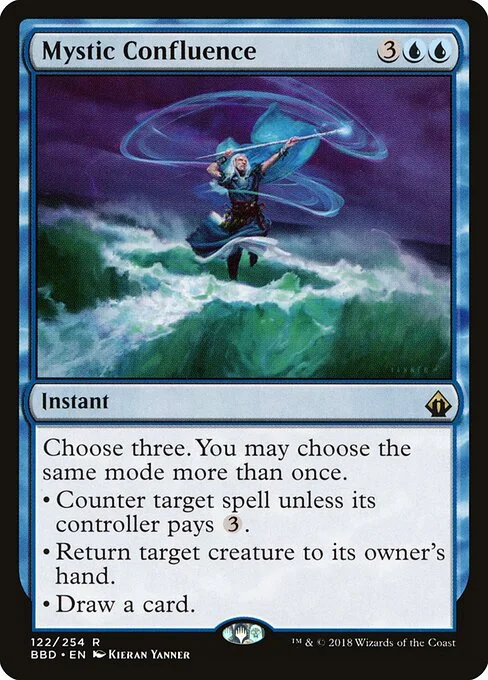 Mystic Confluence, carta Magic di tipo Instant illustrata da Kieran Yanner