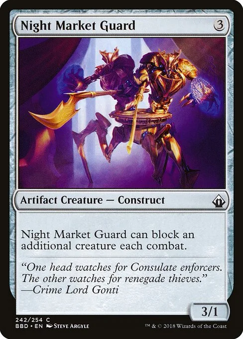 Night Market Guard, carta Magic di tipo Artifact Creature — Construct illustrata da Steve Argyle
