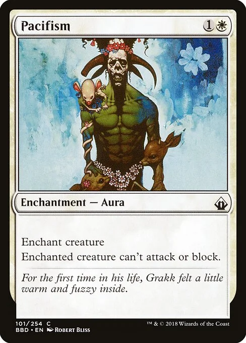Pacifism, carta Magic di tipo Enchantment — Aura illustrata da Robert Bliss