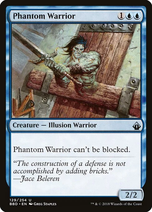 Phantom Warrior, carta Magic di tipo Creature — Illusion Warrior illustrata da Greg Staples