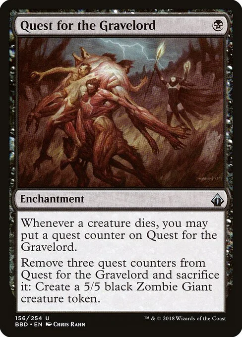 Quest for the Gravelord, carta Magic di tipo Enchantment illustrata da Chris Rahn