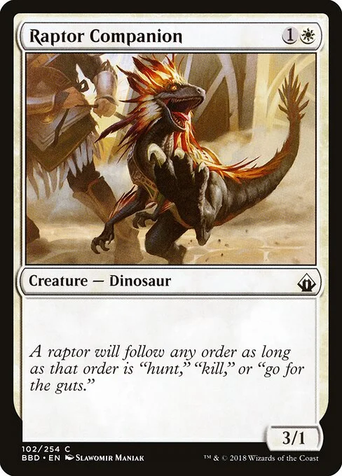 Raptor Companion, carta Magic di tipo Creature — Dinosaur illustrata da Slawomir Maniak