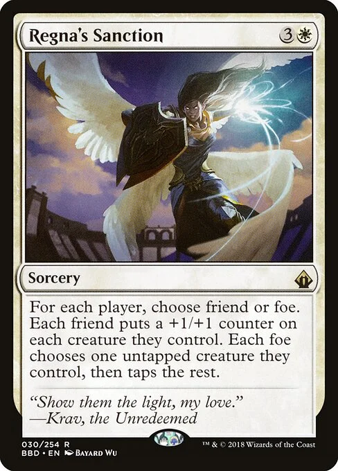 Regna's Sanction, carta Magic di tipo Sorcery illustrata da Bayard Wu