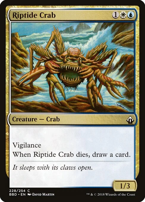 Riptide Crab, carta Magic di tipo Creature — Crab illustrata da David Martin