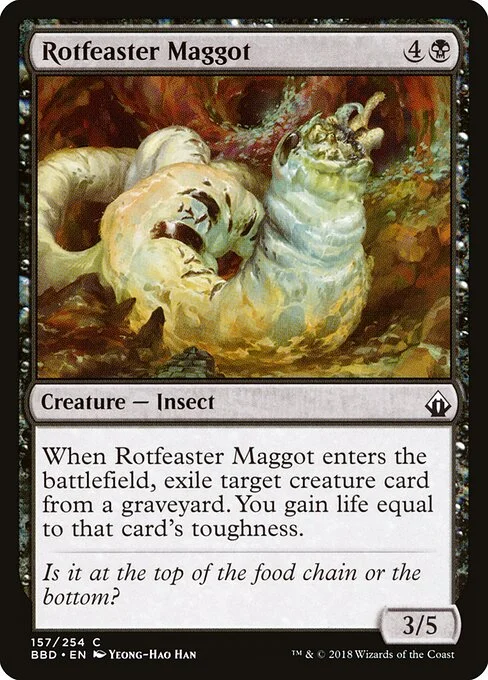 Rotfeaster Maggot, carta Magic di tipo Creature — Insect illustrata da Yeong-Hao Han