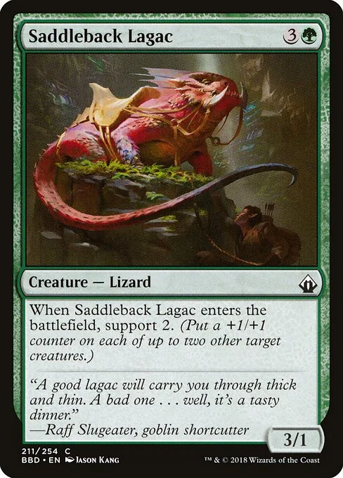Saddleback Lagac, carta Magic di tipo Creature — Lizard illustrata da Jason Kang