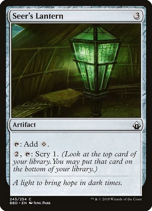 Seer's Lantern, carta Magic di tipo Artifact illustrata da Jung Park