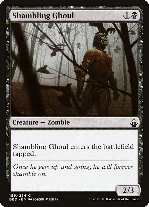Shambling Ghoul, carta Magic di tipo Creature — Zombie illustrata da Joseph Meehan