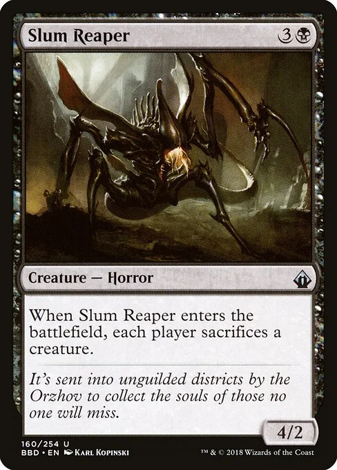 Slum Reaper, carta Magic di tipo Creature — Horror illustrata da Karl Kopinski