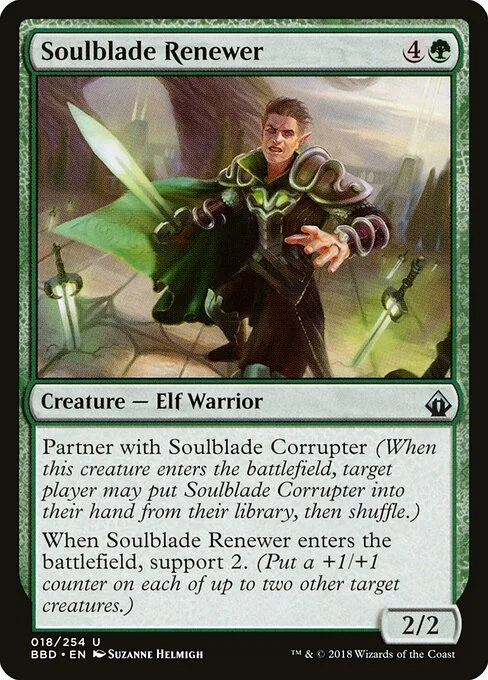 Soulblade Renewer, carta Magic di tipo Creature — Elf Warrior illustrata da Suzanne Helmigh