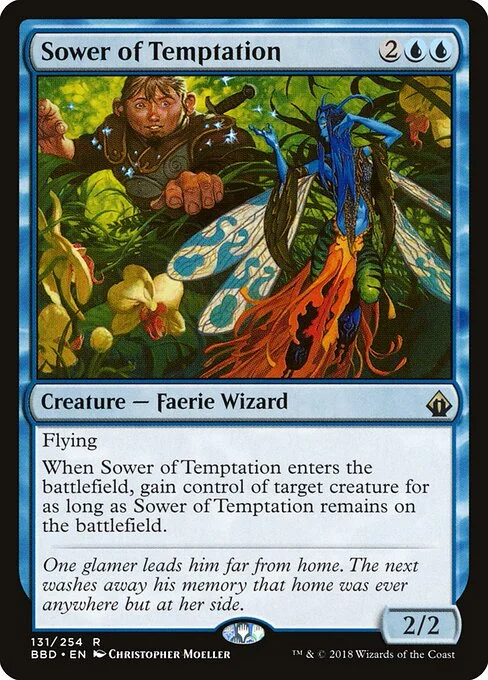 Sower of Temptation, carta Magic di tipo Creature — Faerie Wizard illustrata da Christopher Moeller