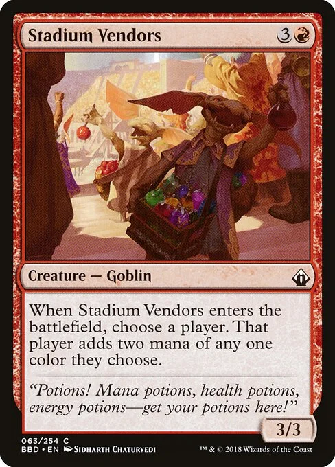Stadium Vendors, carta Magic di tipo Creature — Goblin illustrata da Sidharth Chaturvedi