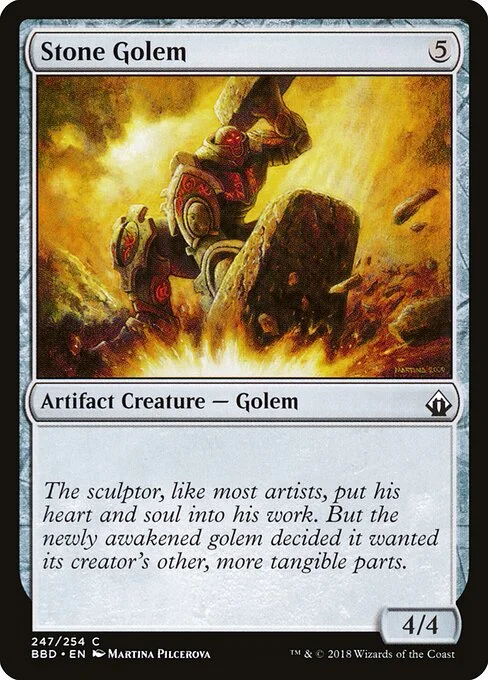 Stone Golem, carta Magic di tipo Artifact Creature — Golem illustrata da Martina Pilcerova