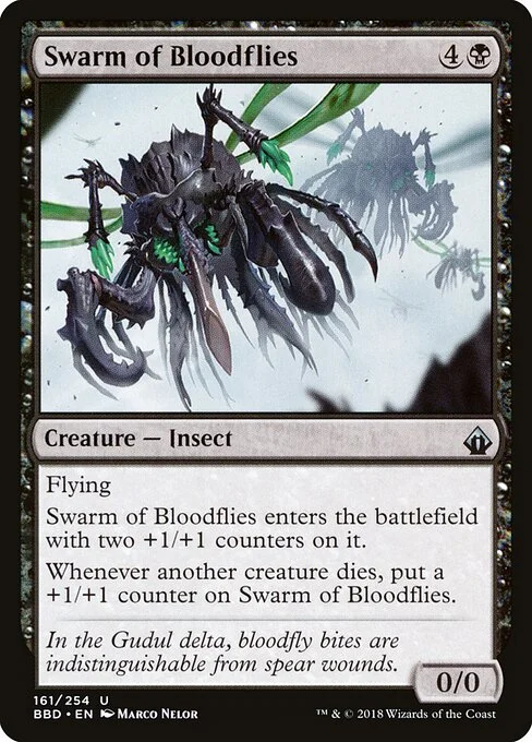 Swarm of Bloodflies, carta Magic di tipo Creature — Insect illustrata da Marco Nelor