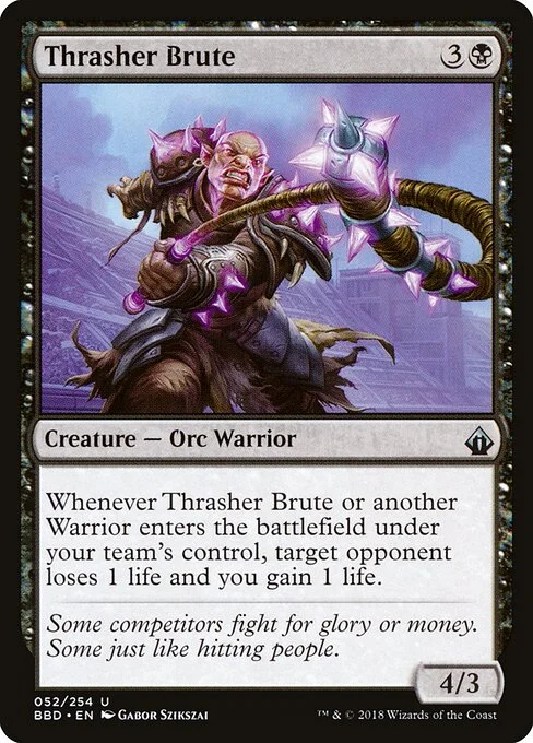 Thrasher Brute, carta Magic di tipo Creature — Orc Warrior illustrata da Gabor Szikszai