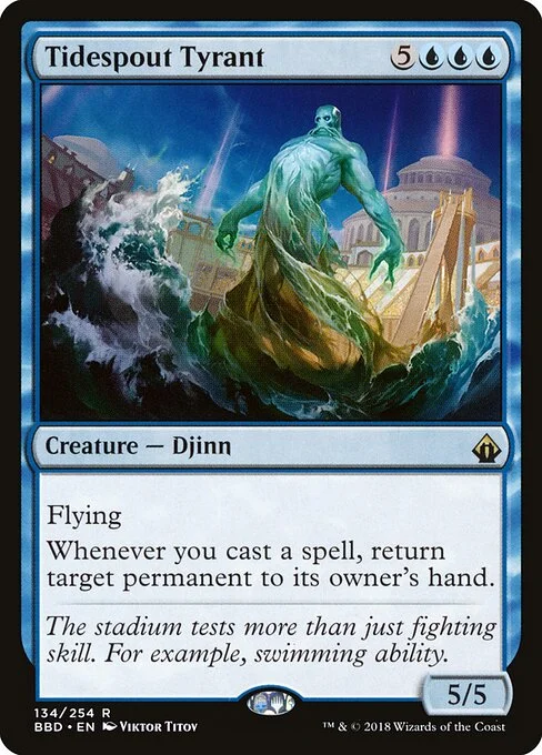 Tidespout Tyrant, carta Magic di tipo Creature — Djinn illustrata da Viktor Titov