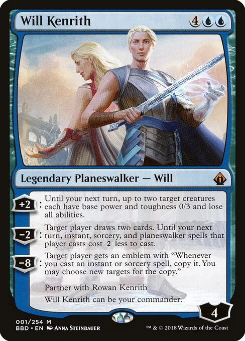 Will Kenrith, carta Magic di tipo Legendary Planeswalker — Will illustrata da Anna Steinbauer