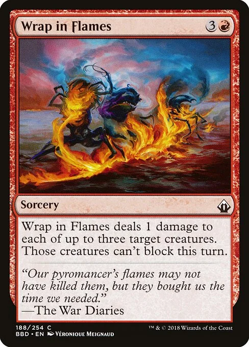 Wrap in Flames, carta Magic di tipo Sorcery illustrata da Véronique Meignaud