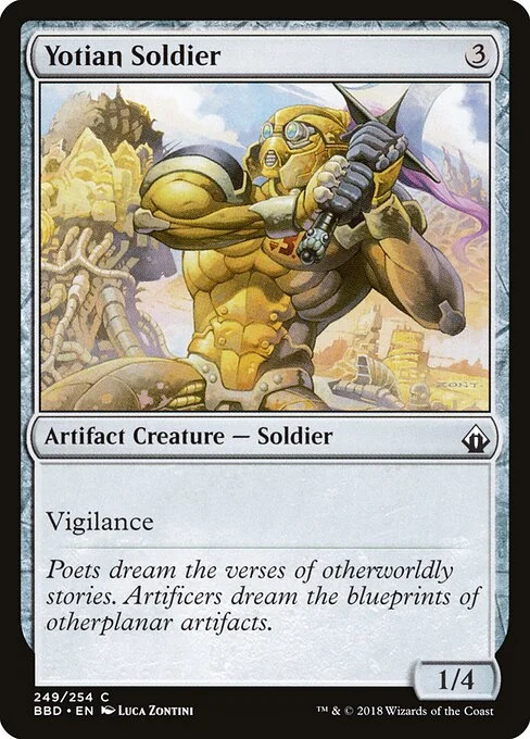 Yotian Soldier, carta Magic di tipo Artifact Creature — Soldier illustrata da Luca Zontini