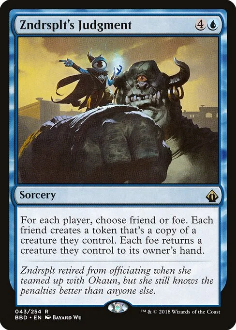 Zndrsplt's Judgment, carta Magic di tipo Sorcery illustrata da Bayard Wu