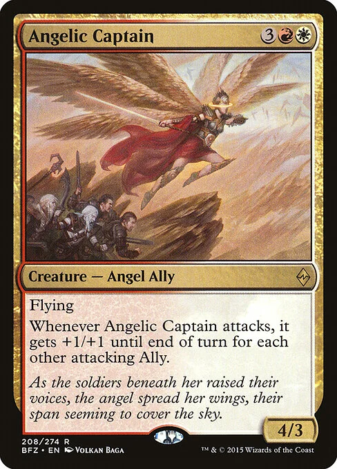 Angelic Captain, carta Magic di tipo Creature — Angel Ally illustrata da Volkan Baǵa